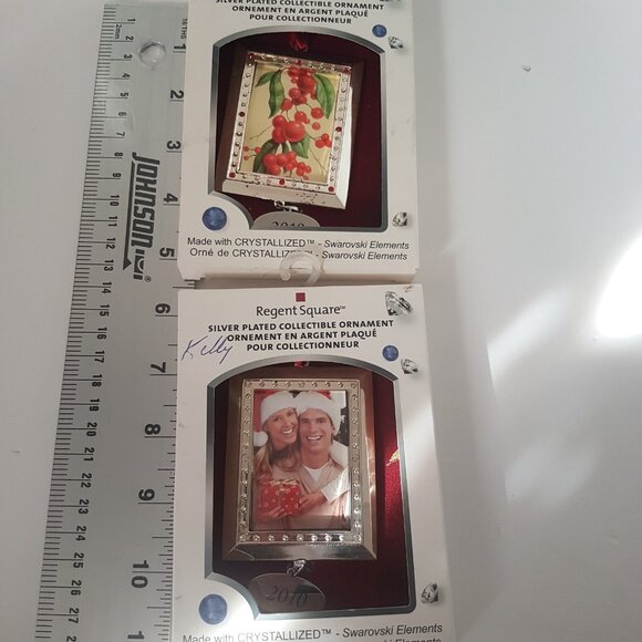 Regent Square 2010 Christmas Ornament PhotoFrames Silverplate Swarowski Crystals - Picture 6 of 10